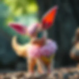 Espeon's evolution showcasing its transformation from Eevee.