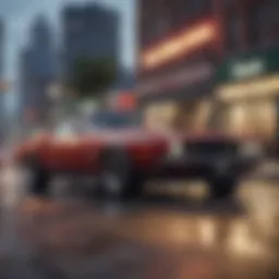 Mobile device displaying Grand Theft Auto gameplay