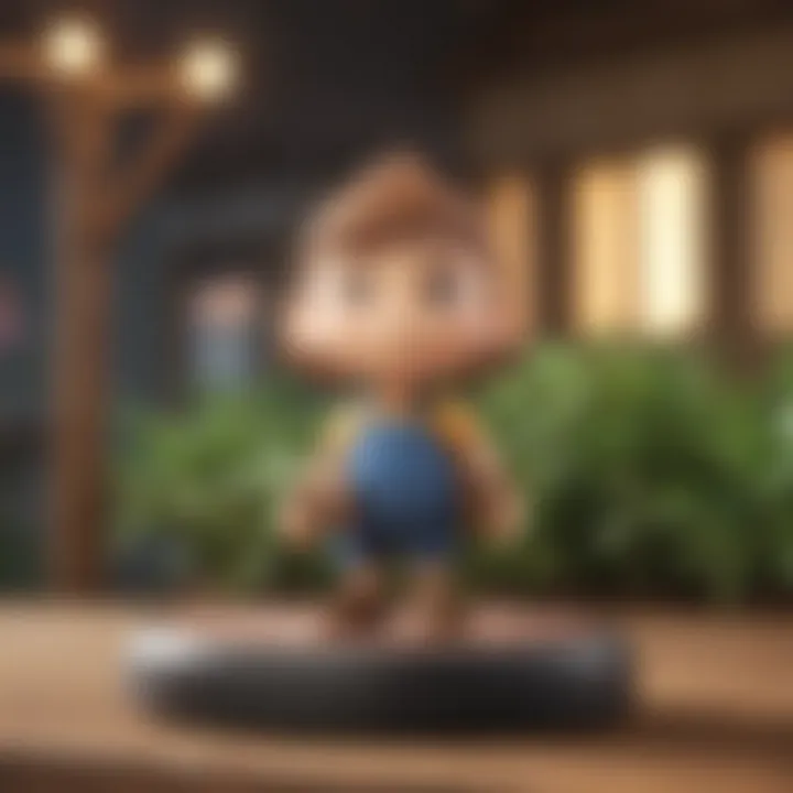 Close-up of an Amiibo in action within the game