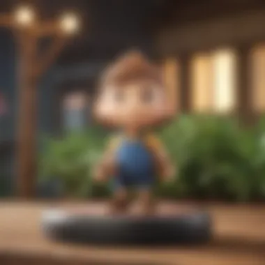 Amiibo Integration in Gameplay Close-up of an Amiibo in action within the game