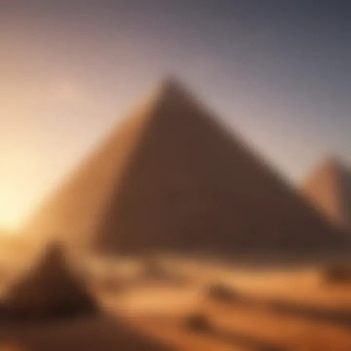 A breathtaking sunset over the majestic pyramids of Giza