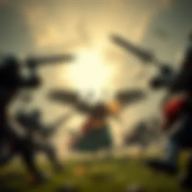 An epic battle scene highlighting strategic gameplay in an RPG