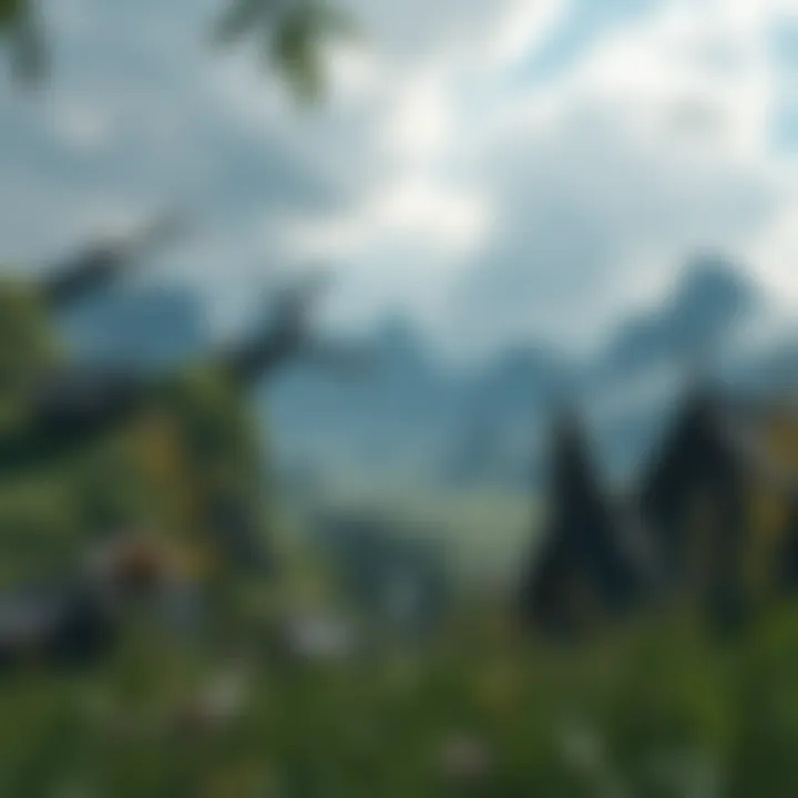 A captivating scene from an RPG game showcasing a fantasy landscape