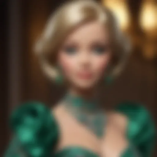 Exquisite Bob Mackie Barbie Collection doll in emerald gown