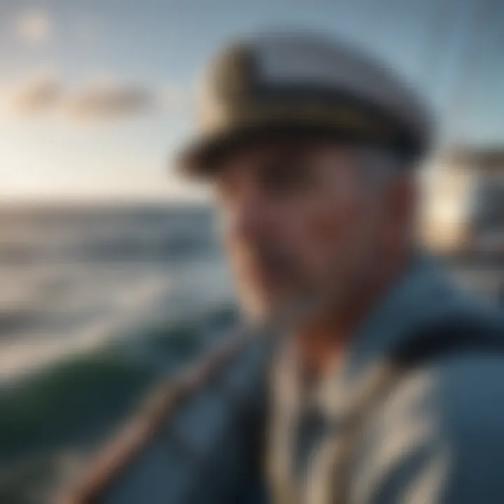 Captain Farris in a contemplative moment at sea