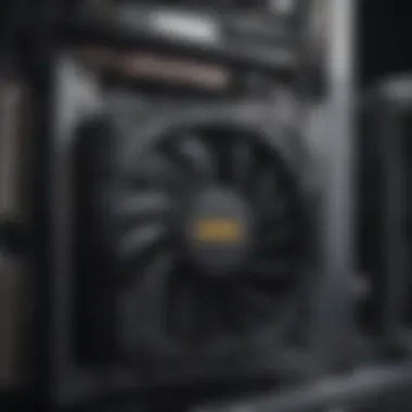 A close-up of a cooling system in a gaming PC