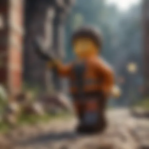 Creative Lego game characters in vibrant action scenes