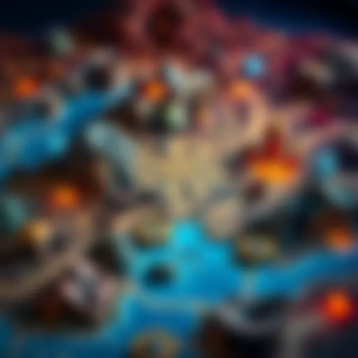 A vibrant fantasy world map filled with locations for epic adventures