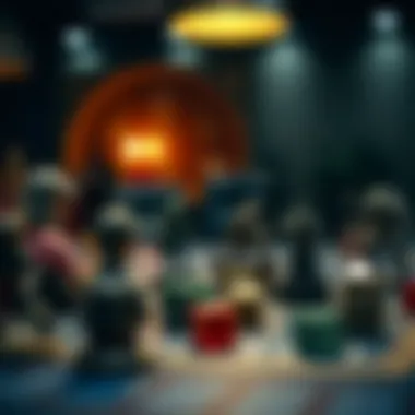 A strategic game table with dice and character tokens ready for action