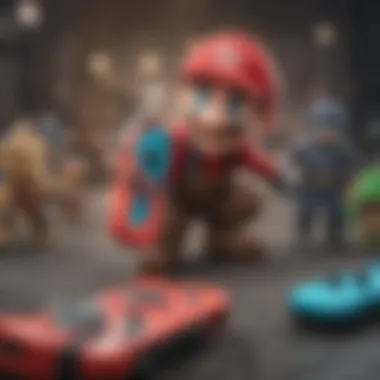 Colorful representation of various Nintendo Switch game characters