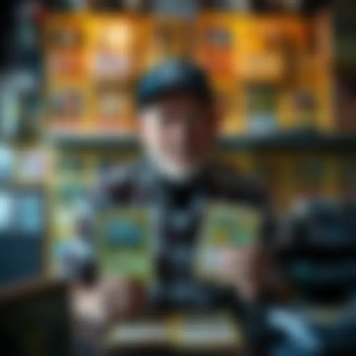 Collector showcasing an extensive Pokémon card collection