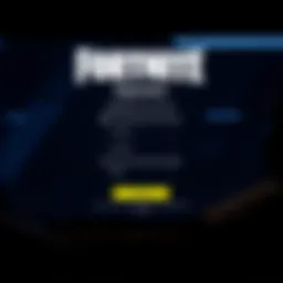 Fortnite account registration interface
