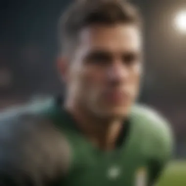 Detailed rendering of a football player character model