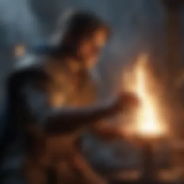Powerful Spells in D&D A visual representation of powerful spells and their effects in a magical setting