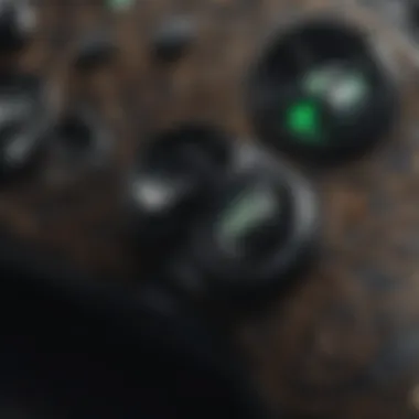 A close-up view of intricate patterns on a personalized Xbox controller.