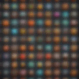 Abstract pattern of mobile game icons