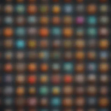 Abstract pattern of mobile game icons