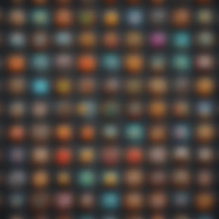 Abstract pattern of mobile game icons