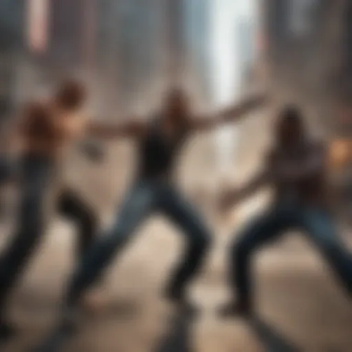 Dynamic combat scene showcasing the intensity of Def Jam Fight for NY