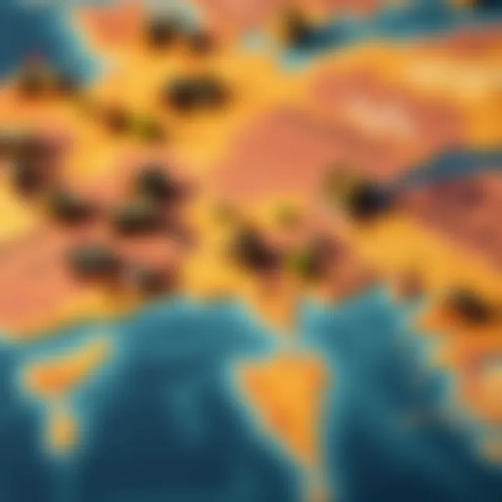 A digital map showcasing territory control in a conquest game