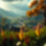 A vibrant landscape of Tamriel showcasing diverse biomes and environments.