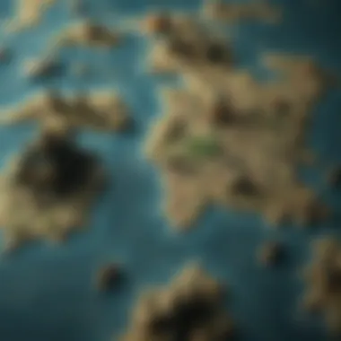 An intricate map of Tamriel highlighting major quests and regions.