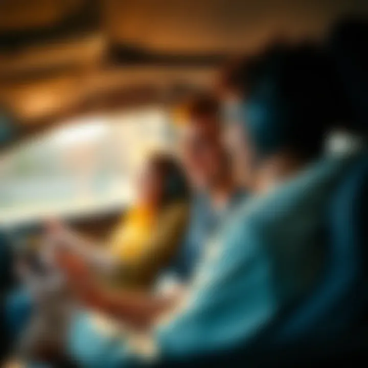 Multiplayer gaming session during a road trip