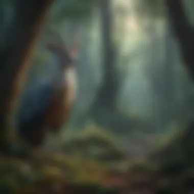 Ethereal depiction of fantasy creatures in a mystical forest setting