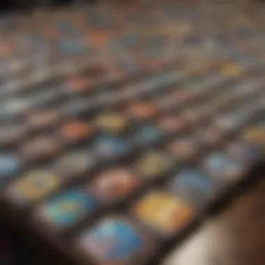 A close-up of various Pokémon card packs displayed artistically on a table