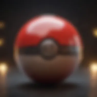 Artistic representation of a Pokeball card showcasing its iconic design