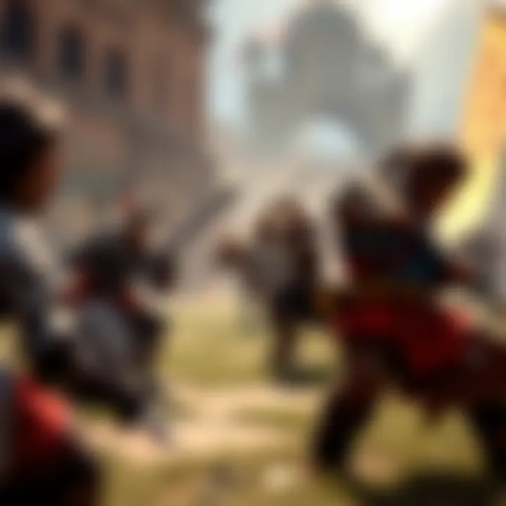 Tactical battlefield with strategic characters