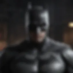 Batman in a dramatic pose showcasing his iconic suit