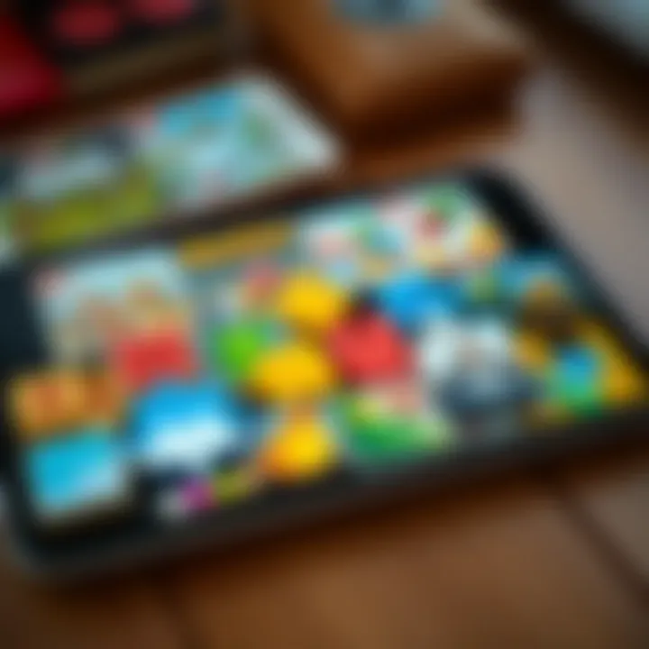 Diverse selection of Apple puzzle games on a device