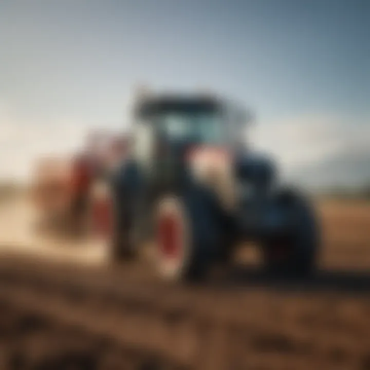 High-Powered Farm Tractor Plowing