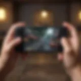 A gamer using a controller with an iPhone, showcasing mobile gaming