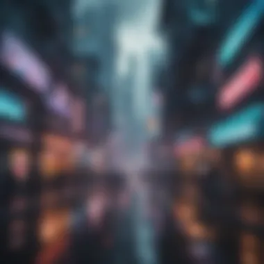 Virtual Reality game showcasing a cyberpunk cityscape