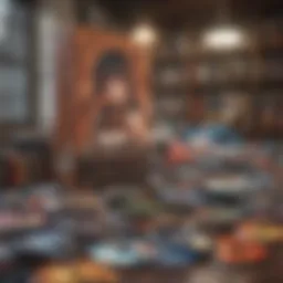 A vibrant collection of anime DVDs and merchandise