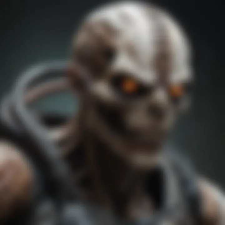 Close-up of a terrifying necromorph character highlighting the game's design detail