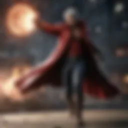 Dante engaging in a dynamic battle scene