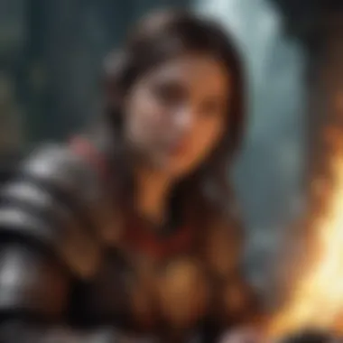Character Development in D&D Games An illustration showcasing diverse characters and spells in a Dungeons and Dragons video game