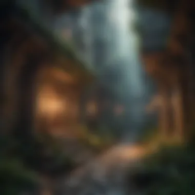 Immersive Digital Adventures A digital landscape depicting a fantasy world inspired by Dungeons and Dragons