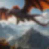 A majestic dragon soaring over the mountains of Azeroth