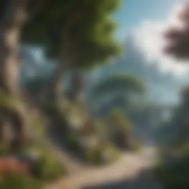 Vibrant Fantasy Landscape of Dragon Quest S A scenic view of a vibrant fantasy world in Dragon Quest S