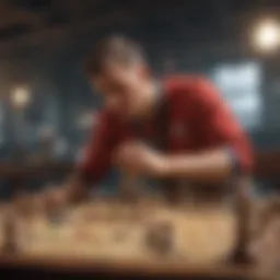 A focused player strategizing during a competitive match