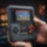 A vintage emulation handheld showcasing retro gaming capabilities.