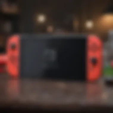 Colorful Nintendo Switch console with games displayed