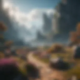 A vibrant scene from an adventurous fantasy game showcasing a mystical landscape