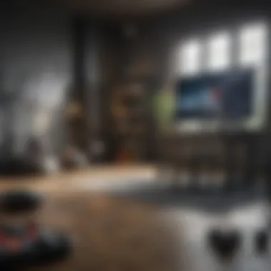 Dynamic Gaming Setup for Fitness A dynamic gaming setup featuring fitness software
