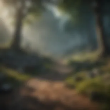 Challenging Game Landscape A challenging game landscape reminiscent of Dark Souls