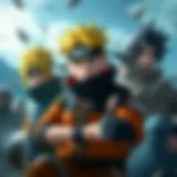 Naruto game promotional art featuring various characters